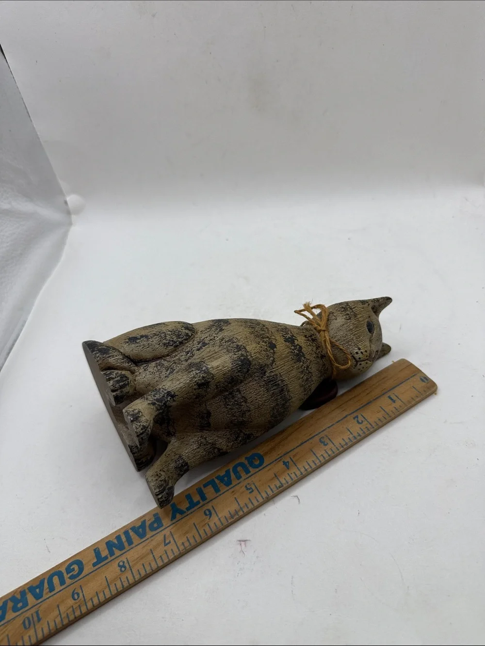 Vtg Signed Pat Croy Primitive Cat Folk Art Rustic Farmhouse Decor Collectible - Picture 12 of 12